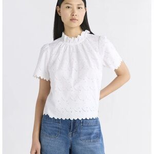 Free Assembly Ruffle Cotton short-sleeved blouse